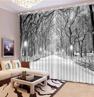 photo customize size blackout curtains for living room winter snow scenery curtains for window night scene