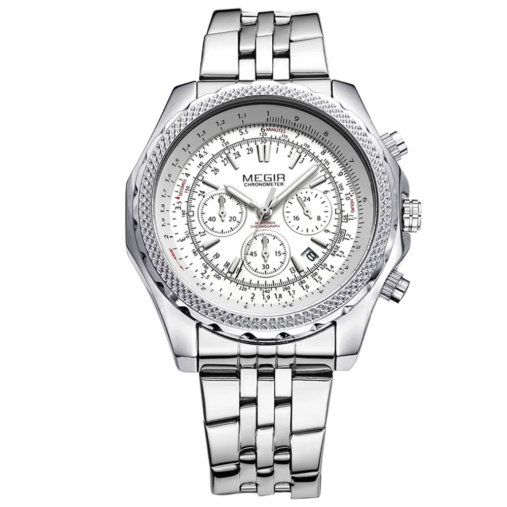 2017 megir новый бренд класса люкс лучших Военные стильные кварцевые бизнес мужские