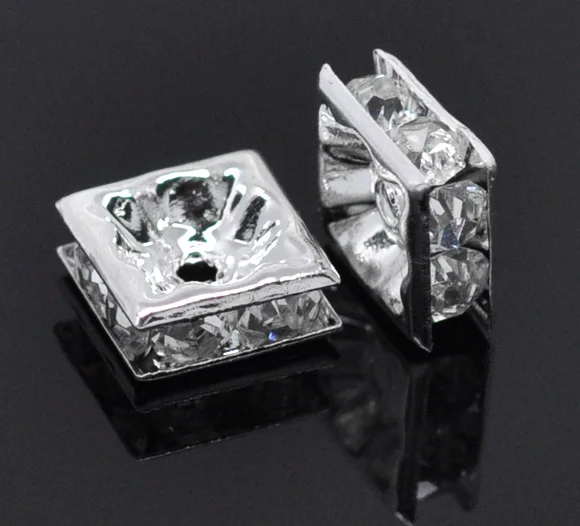 LASPERAL 30 шт. Стразы квадратные разделители бусины подходят браслет в стиле панк