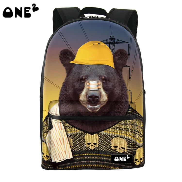 2016 ONE2 дизайн милая собака рисунок печать низкая стоимость рюкзак нейлон мешок