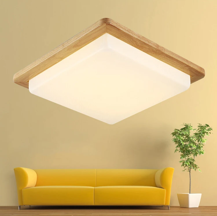Квадратный светодиодный светильник из скандинавского дерева цвет современный