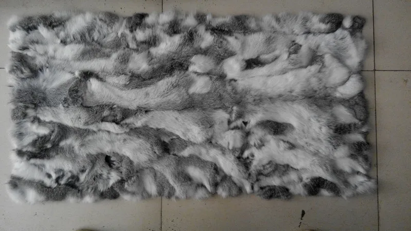 100% настоящая окрашенная кроличья тарелка/тарелка из синего кроличьего меха для