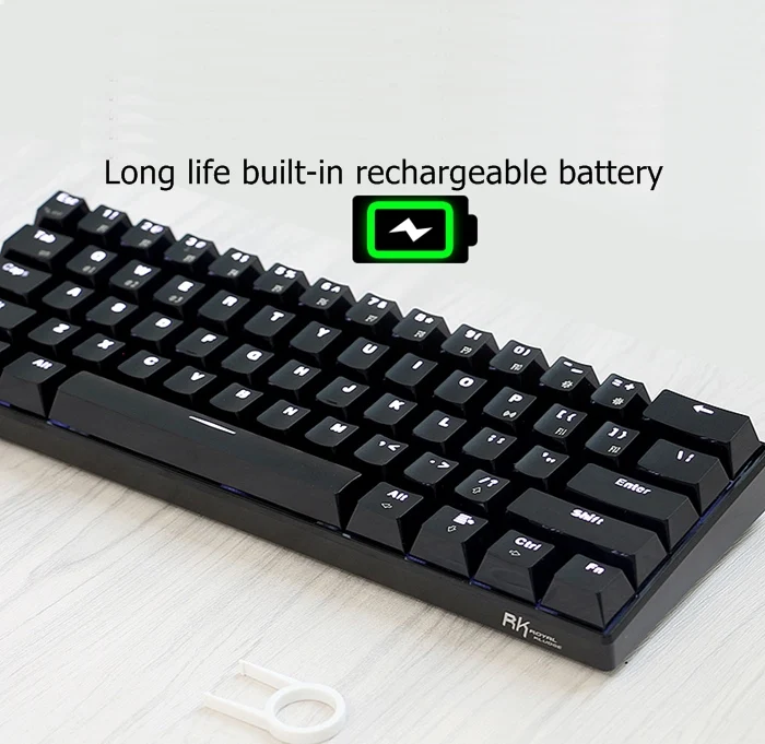 Королевский клудж RK61 мини Портативный 61 Ключ Dual-режим Bluetooth Беспроводной/USB Проводная Механическая клавиатура с подсветкой RK оси/Cherry оси