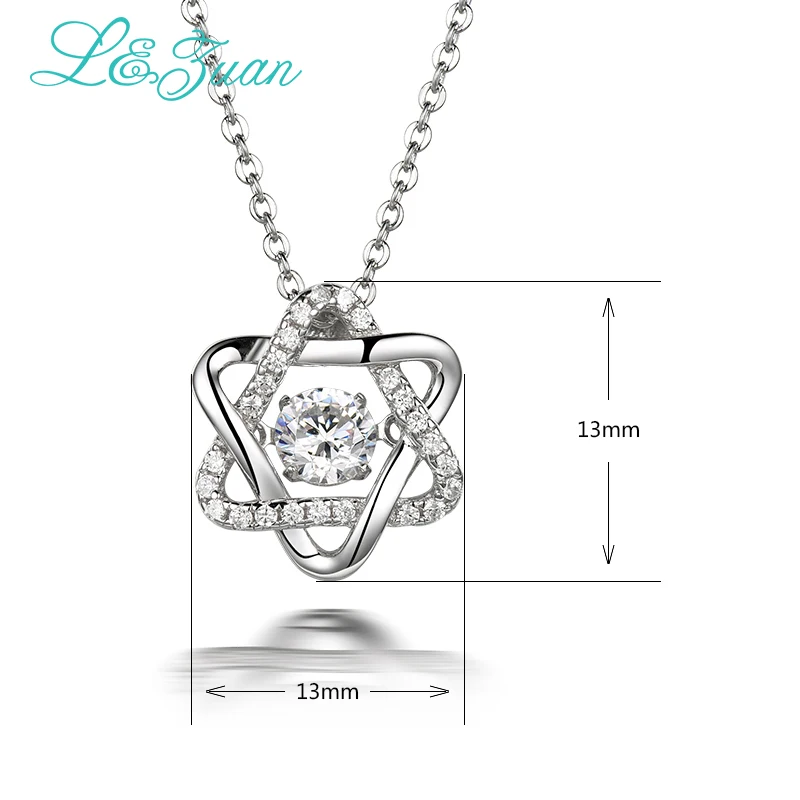 Я и Цзуань натуральный циркон Серебряные ожерелья Мода шесть ость звезда Смарт