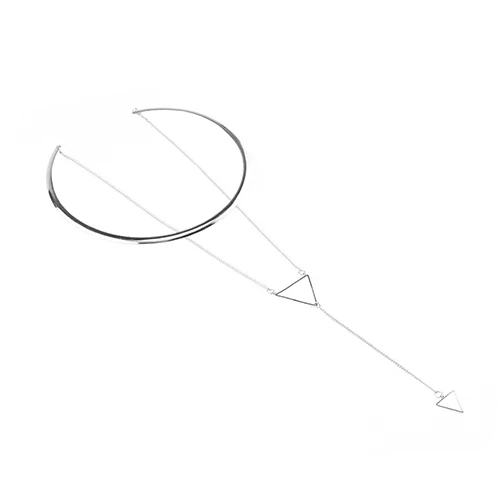 2017 Женщины Моды Простой Элегантный Треугольник Подвеска Сеть Колье Ожерелье