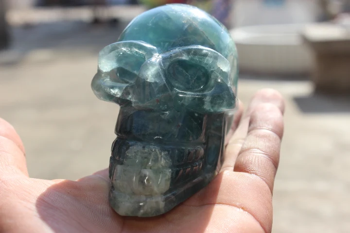 635 граммов природного кварца кристалл флюорит череп для исцеления | Дом и сад