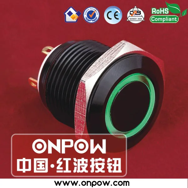 ONPOW 16 мм черный Мгновенный кнопочный переключатель с подсветкой разъемом J/G/12 В/A |