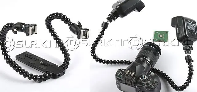 DSLRKIT Dual-arm Dual-shoe Flash Кронштейн для макросъемки для CANON NIKON PENTAX