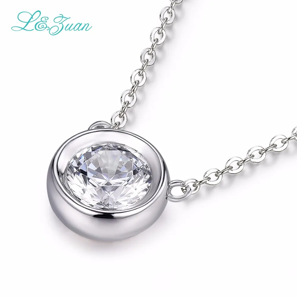 I& Zuan, 925 пробы, серебро, 1.4ct, алмазная подвеска, ожерелье для женщин, простое маленькое круглое каменное ожерелье, хорошее ювелирное изделие, подарок для влюбленных