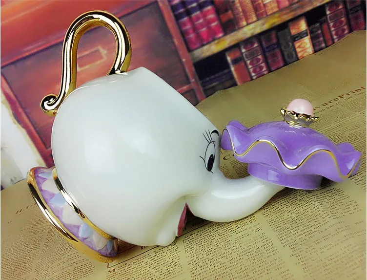 Мультяшный чайный набор красота и чудовище Mrs Potts чайный горшок чип чашка набор часы когсворт прекрасный подарок Креативный чай молоко посуда для напитков