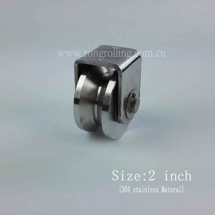 2-дюймовые раздвижные ворота шкив из нержавеющей стали V с 2 подшипниками 6000RS |