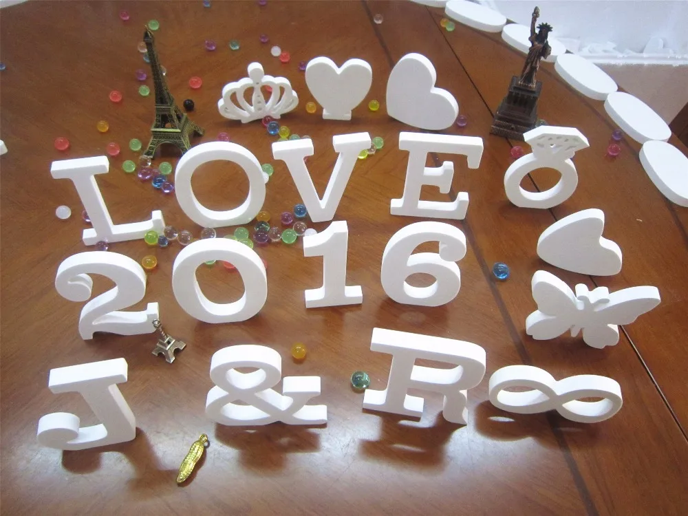Свадебные украшения Креативные 3D настенные наклейки буквы искусственного