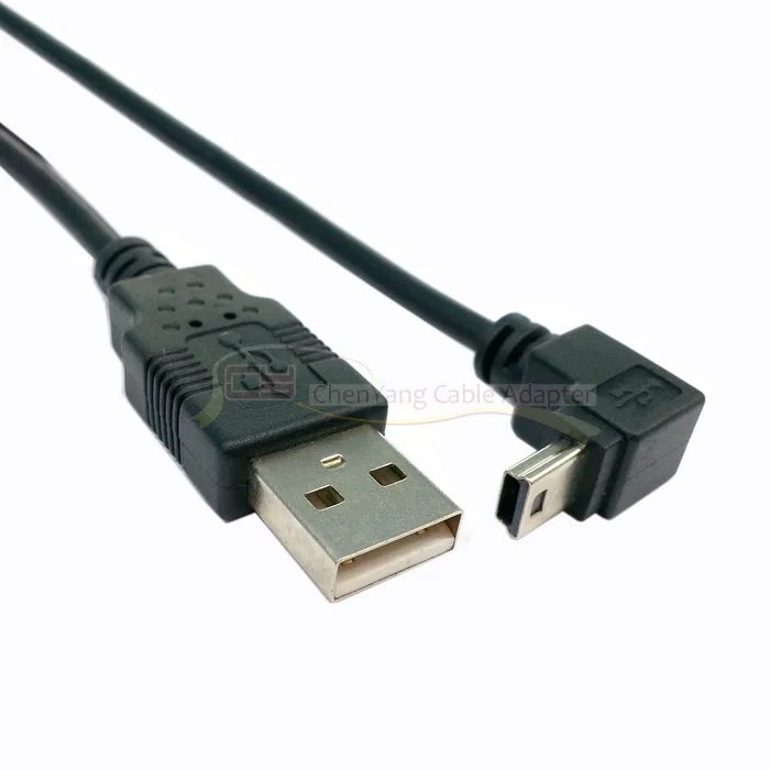 5pin Mini USB 2,0 B type Male 90 градусов вниз под углом к USB Мужской кабель для передачи данных 0,5 м