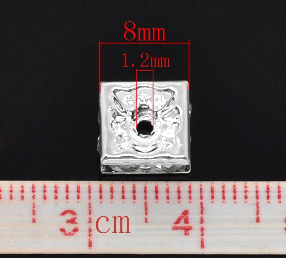 LASPERAL 30 шт. Стразы квадратные разделители бусины подходят браслет в стиле панк