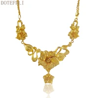 big flower pendant 2020 new arrivals gold necklace fashion jewelry with chain exquisite plant pendant necklace for women gifts