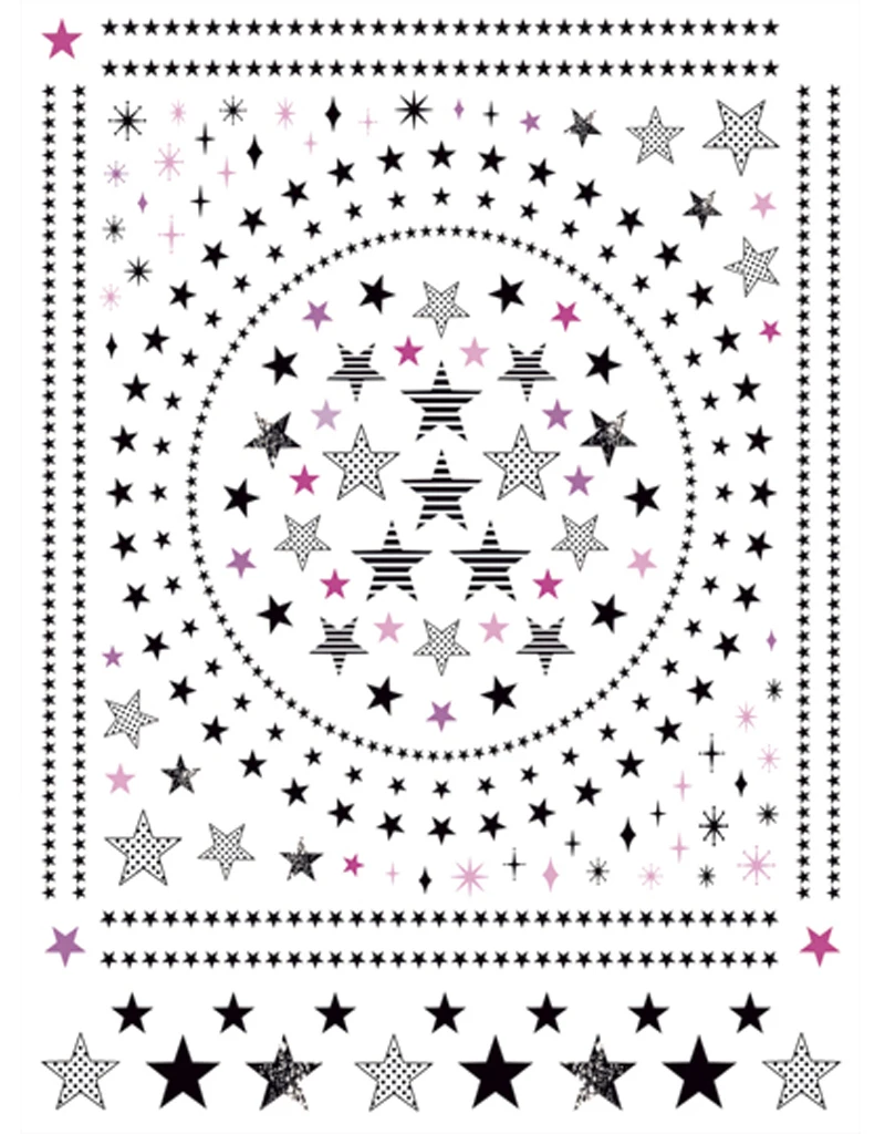 1 лист наклейки для дизайна ногтей с изображением черной звезды | Красота и