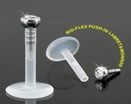 Uv labret Кольцо ювелирные изделия для тела 50 шт./лот прозрачный cz драгоценный камень губы кольцо гибкие губы шпильки ювелирные изделия для тела