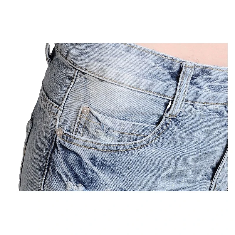 PADAUNGY Ripped Jeans Hole Ankle Length Denim Pants Vintage Jean Sobretudo Feminino Boyfriend Jeggings High Waist Torn Trousers |