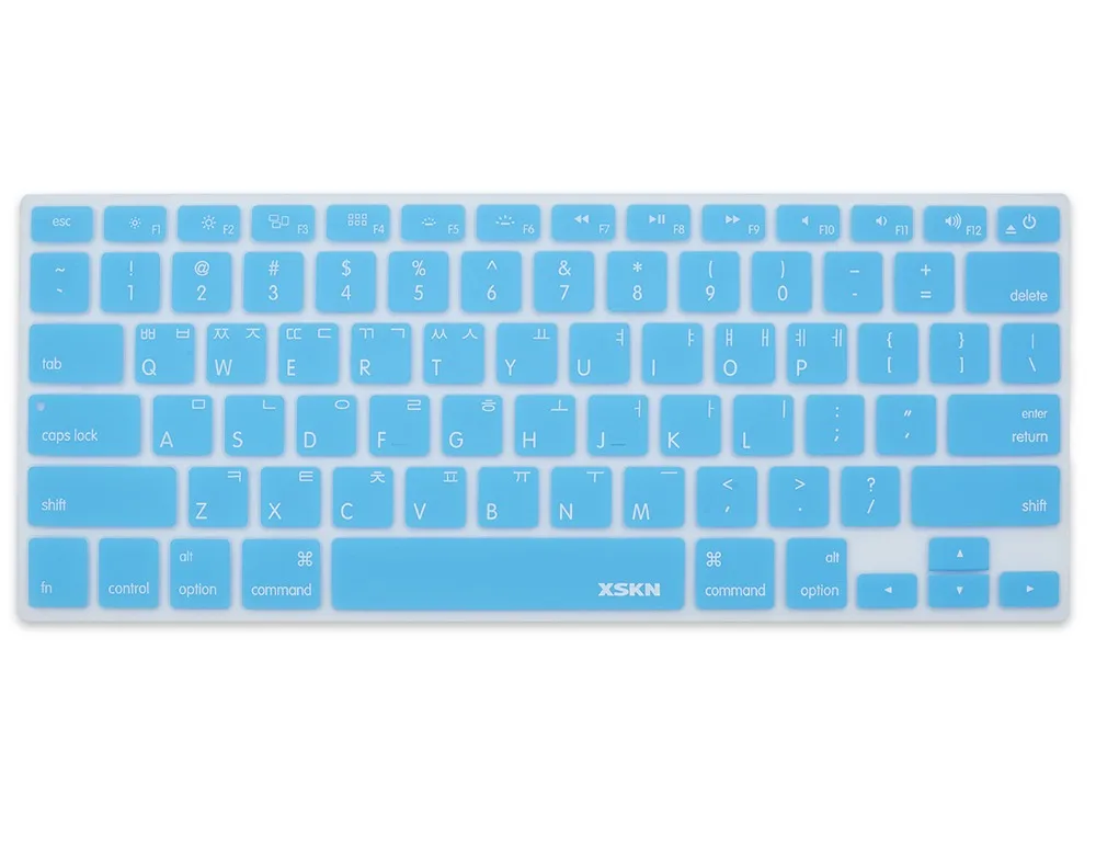 Синяя силиконовая клавиатура XSKN с корейской надписью Обложка для Macbook Air Pro Retina 13 15