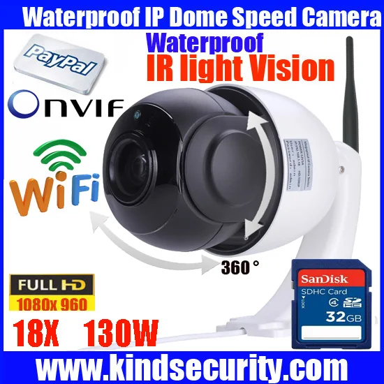Мини 4 дюймов HD среднего купольная IP камера с 32 ГБ карты 1 3 мегапиксельной камерой