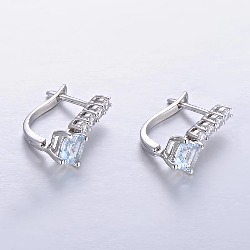 SANTUZZA серебряные серьги для женщин 925 пробы серебряные серьги-клипс Серебро 925 с камнями Кубический Цирконий brincos Ювелирные Изделия