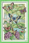 Радость воскресенье стиль животных бабочки летают в лесу простая печатная вышивка крестиком для украшения дома живопись
