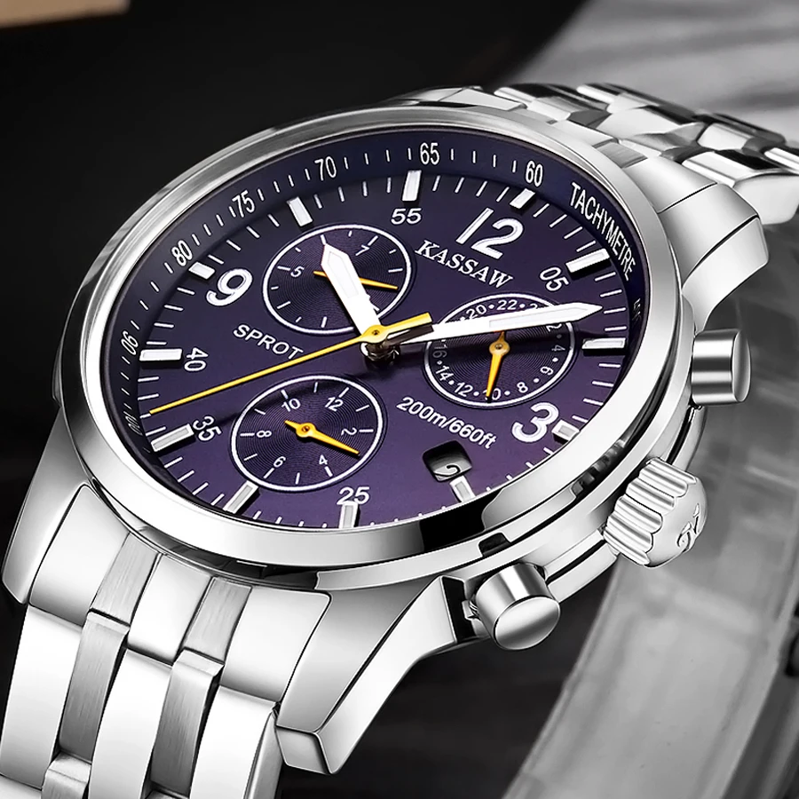 Kassaw top brand скелет механические мужские часы 2016 роскошные армия моды случайные