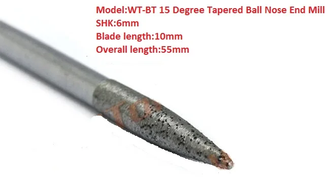 3 шт. Концевая фреза 15 градусов 6 мм с коническим шариком алмазные фрезы спеченным