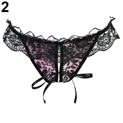 Women Sexy Lace Thongs G-String Leopard Printed Underwear Briefs Panties |