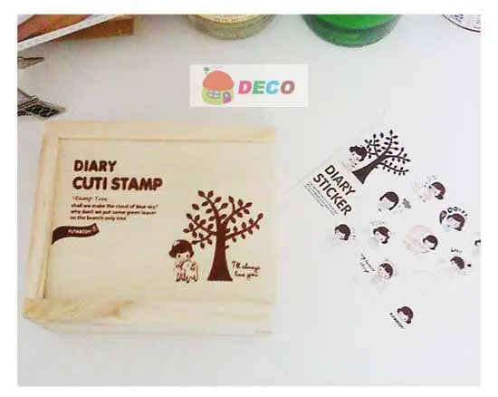 15 шт./кор. прекрасный девушка и дерево деревянный набор штампов DIY zakka марки kawaii канцелярские принадлежности(ss-1508