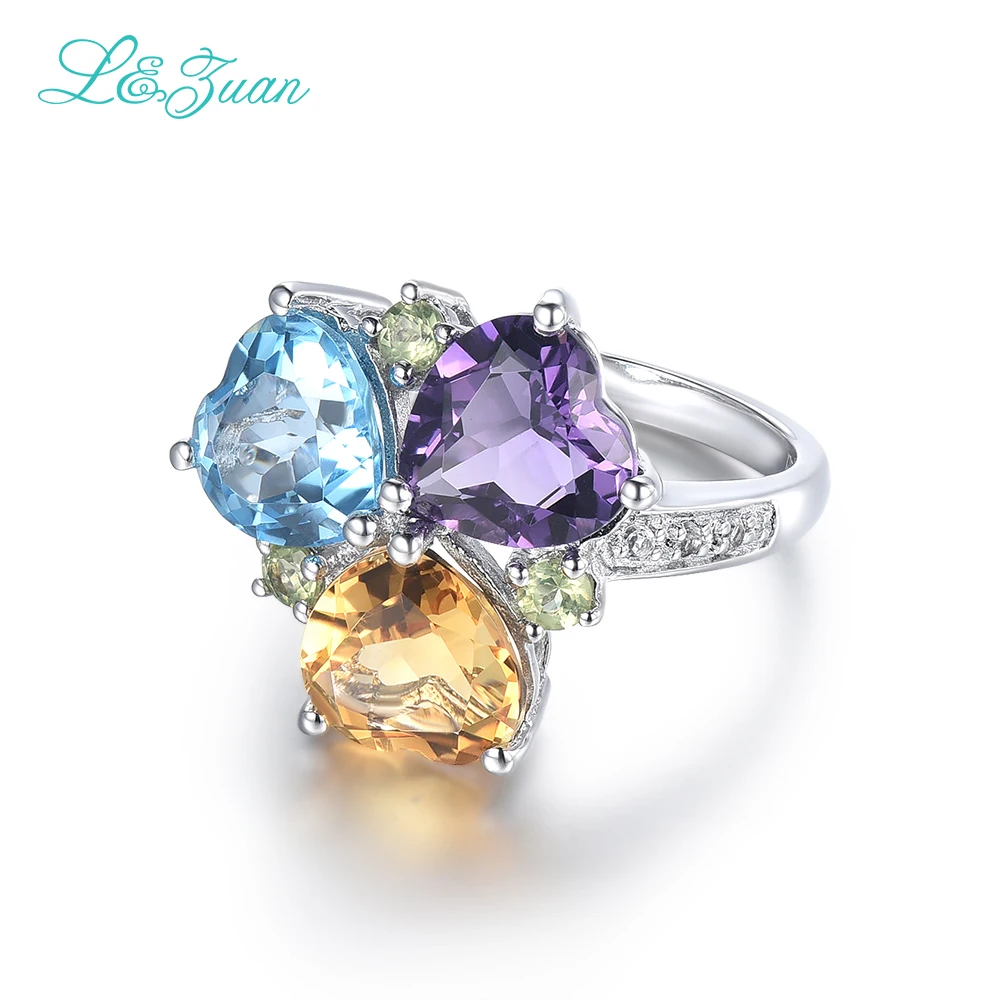 Женское кольцо с камнем в форме сердца I & Zuan из стерлингового серебра 925 пробы