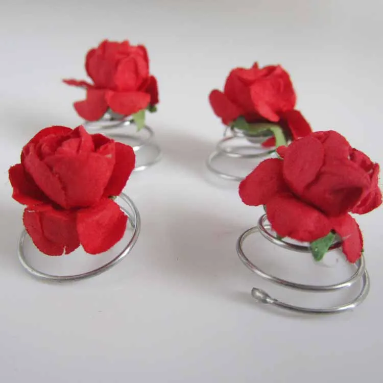 Спиральная заколка для волос украшенная розами 6 шт./лот|hair accessories|spiral hairpinaccessories