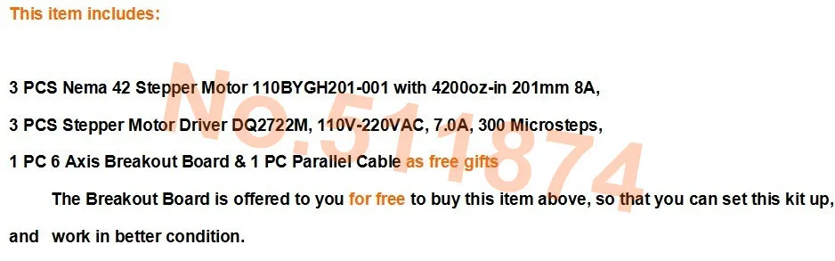 Высокое качество! CNC Wantai 3 оси Nema 42 Шаговый двигатель 110BYGH201-001 4200 oz+ Драйвер DQ2722MA 220 V 7.0A 300 микро CNC маршрутизатор комплект