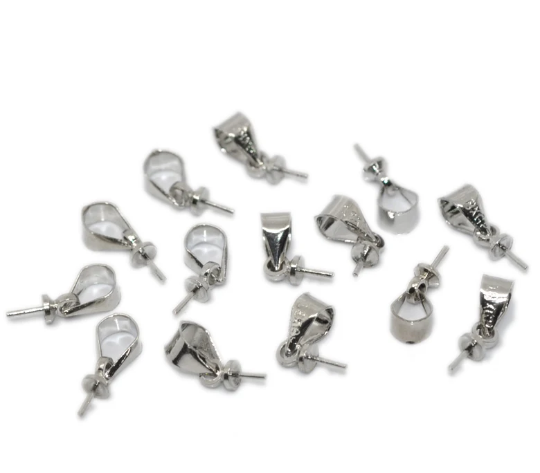 Новинка модные серебристые зажимные колпачки для полупросверленных бусин 11x4 мм