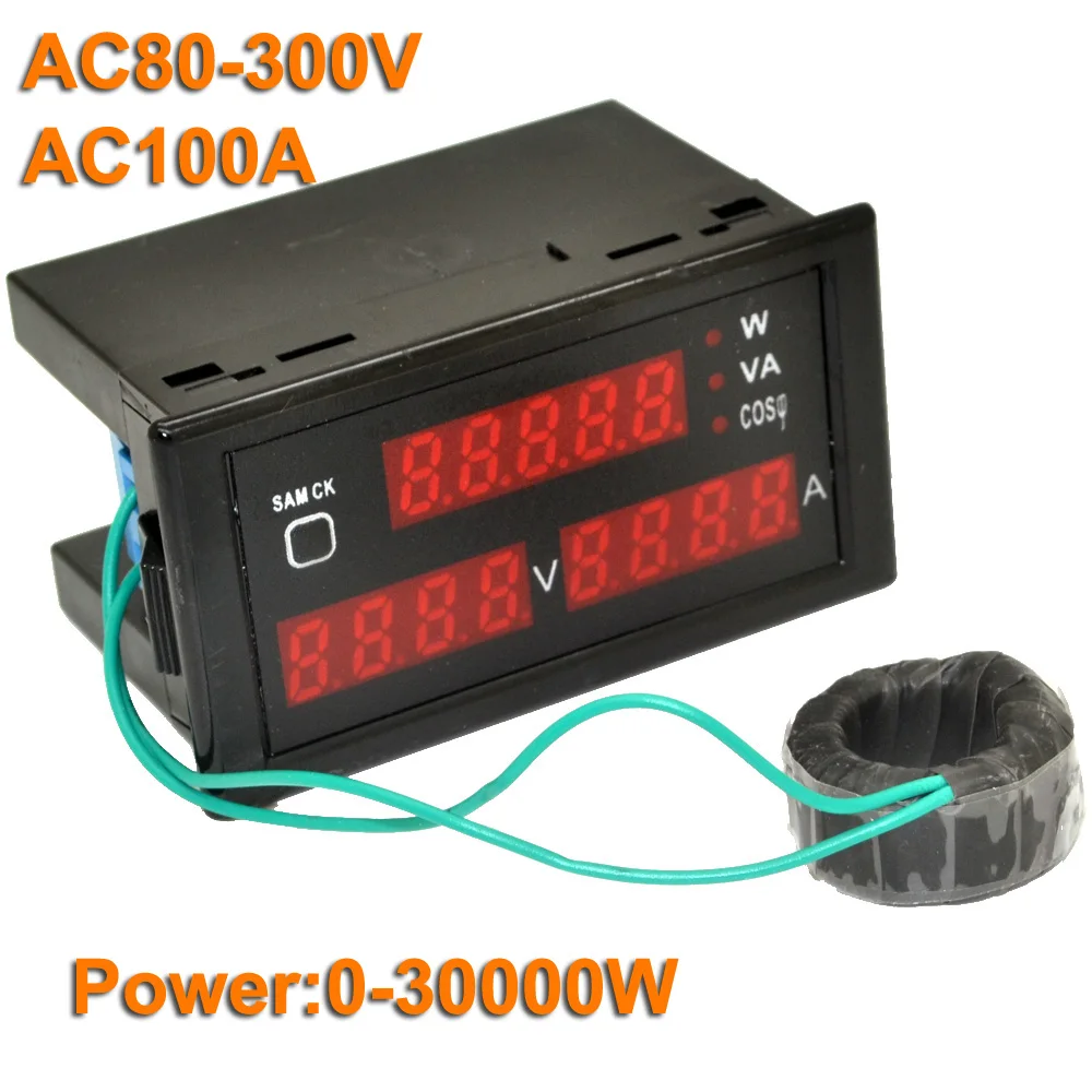 AC 110/220V Цифровой 80-300V 0-100A ватт измеритель мощности Напряжение Вольт Ампер Tster датчик Амперметр Вольтметр 12002303