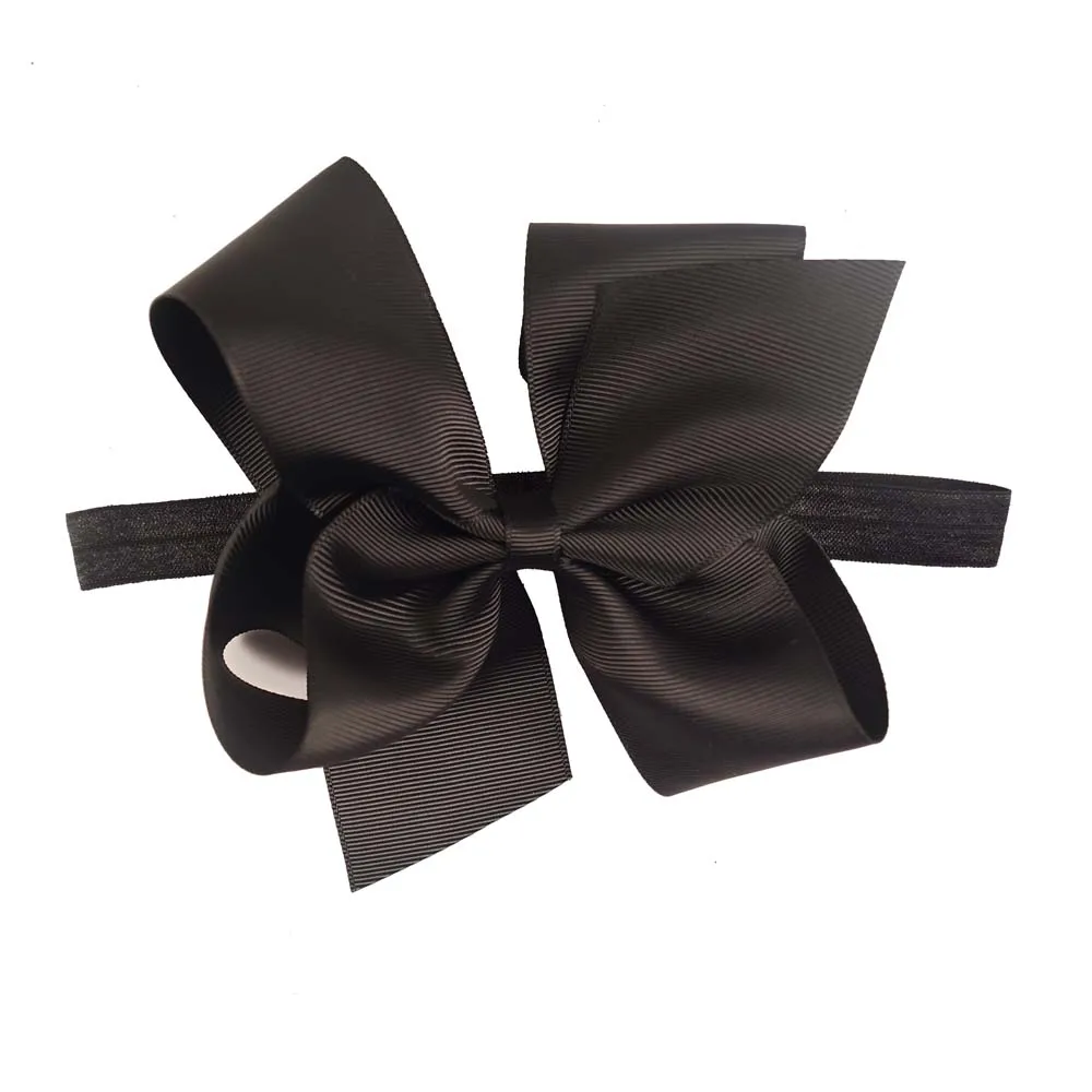 40 шт./лот 20 цветов простой ленточный бант повязка на голову с резинкой для девочек