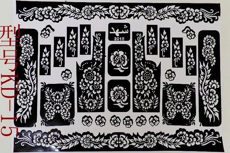 1 шт. KD22 шаблон для татуировок руки/ноги трафареты для татуировок хной для аэрографии Профессиональный Менди набор для рисования тела поставки