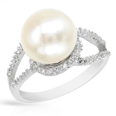 Женское кольцо из серебра 925 пробы с жемчугом 9 10 мм|jewelry rings|jewelry women ringsjewelry for |
