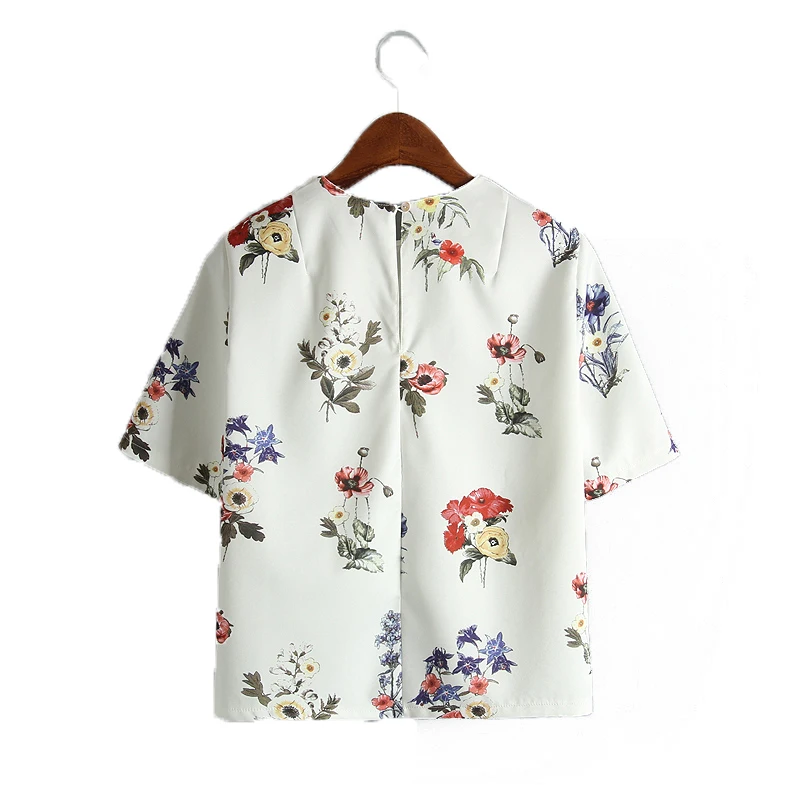 Рубашка женская с коротким рукавом и О-образным вырезом европейский стиль летняя