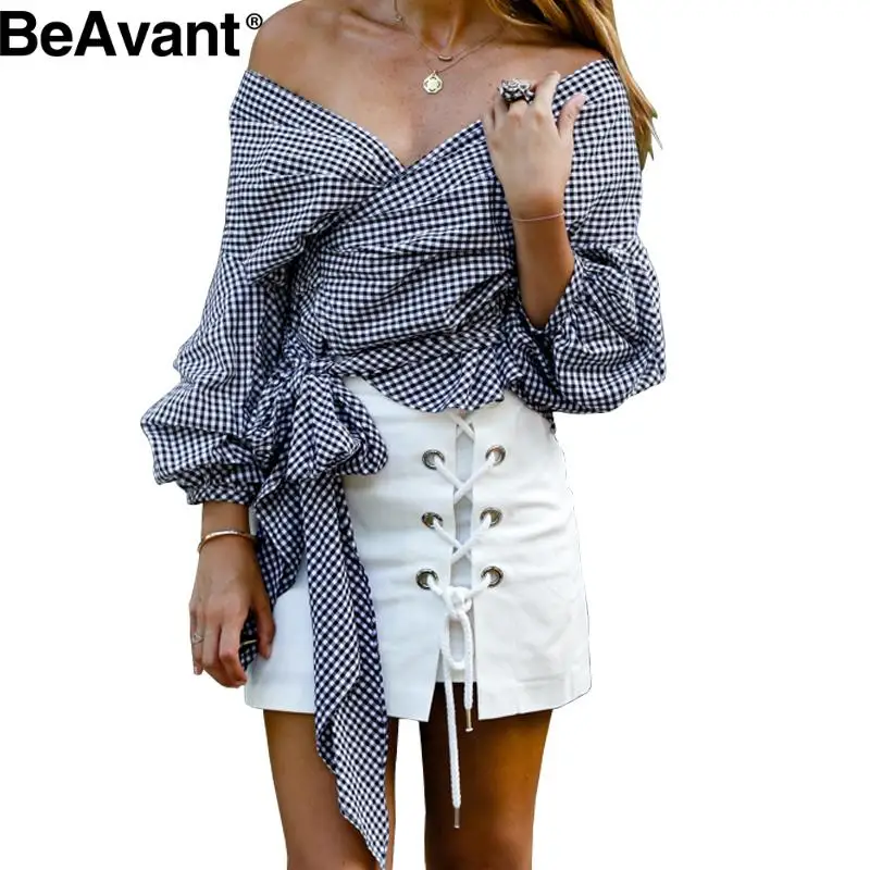 BeAvant/белая блузка на бретельках рубашка Осень 2016 сексуальная хлопковая крутая с