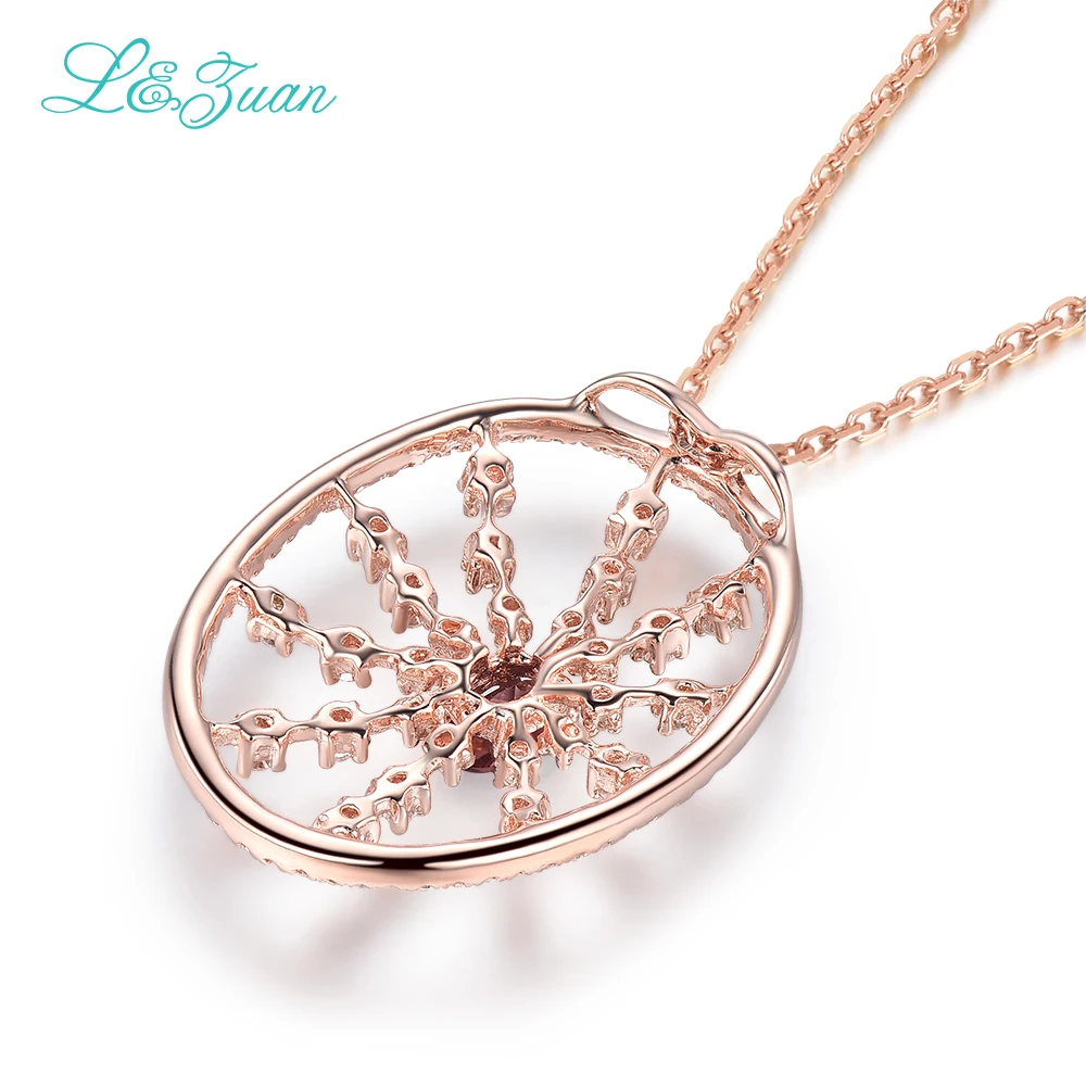 L & zuan розовое золото серебро 925 пробы натуральный 0.42ct турмалин красный камень