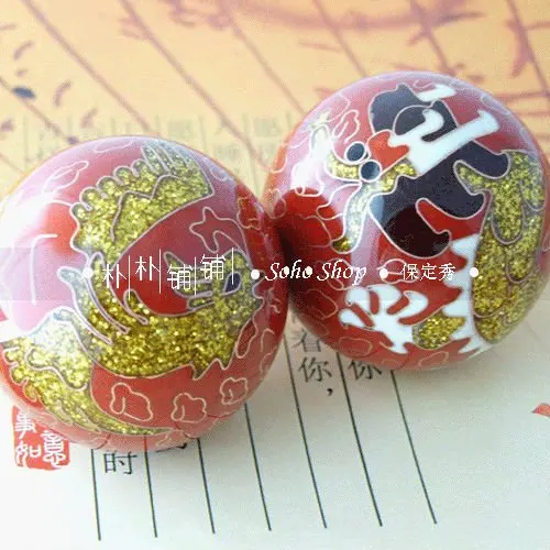 55mm red and gold 50 мм мячи для снятия стресса, китайские традиционные драконы и Феникс в различных цветах, без запаха. Красная бумажная коробка - Цвет: 55mm red and gold