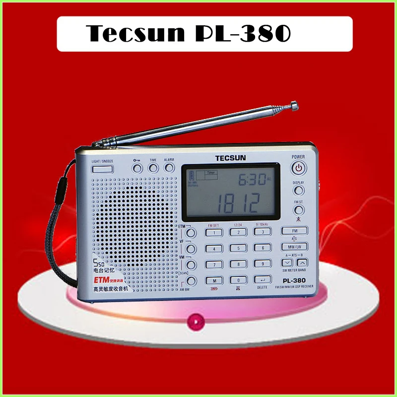 Радиоприемник Tecsun PL 380 PL380 с полным диапазоном портативное радио поддержкой FM
