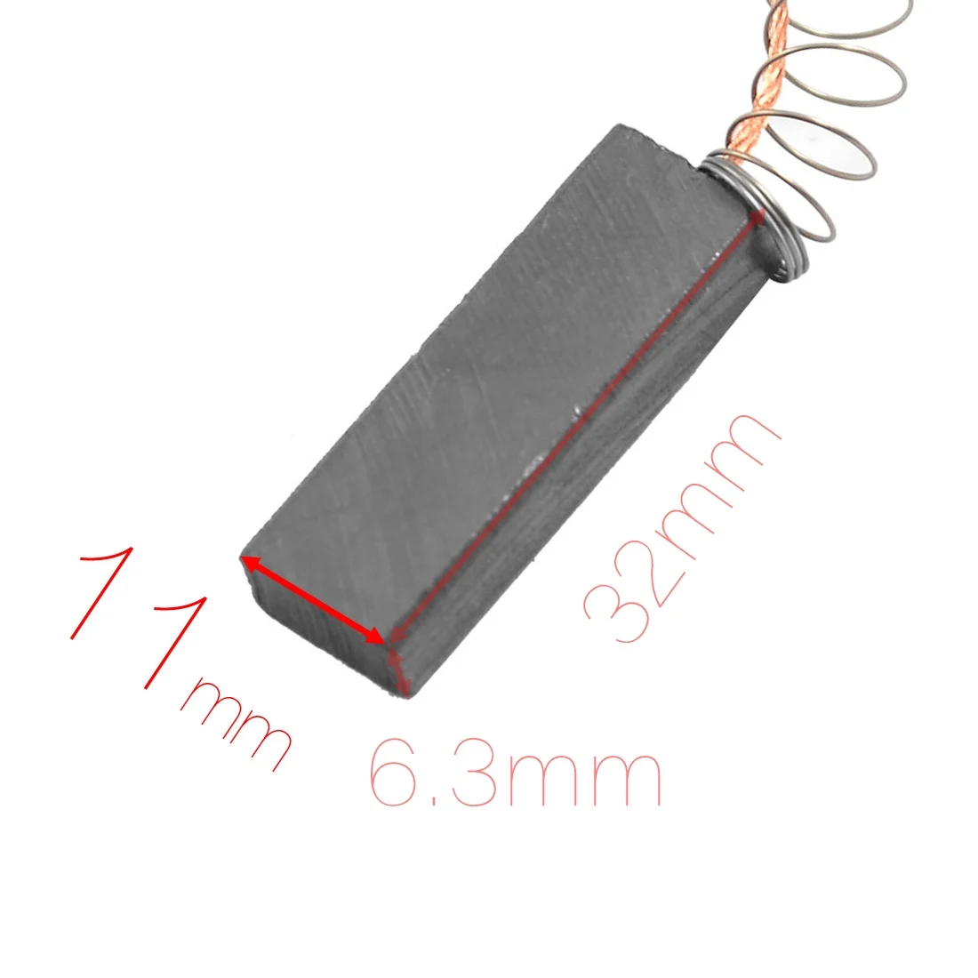 Fx1 6mmX11mmX32mm Dmiotech сменная Угольная щетка для электродвигателя 10 мм 11 мм 12 мм 16 мм 6 мм 8 мм 9 мм - Цвет: Fx1 6mmX11mmX32mm
