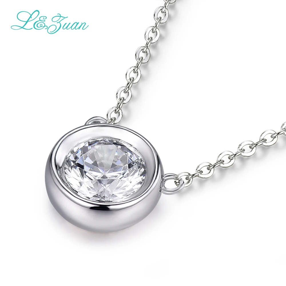 I& Zuan, 925 пробы, серебро, 1.4ct, алмазная подвеска, ожерелье для женщин, простое маленькое круглое каменное ожерелье, хорошее ювелирное изделие, подарок для влюбленных