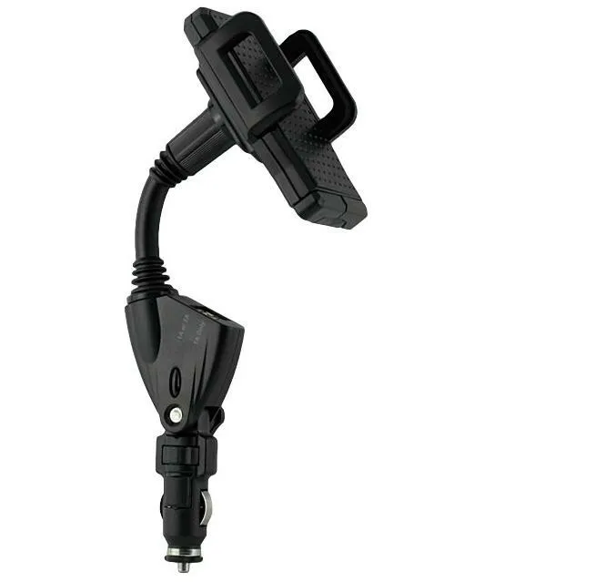Универсальный двойной USB 2 Порты и разъёмы автомобиля Зарядное устройство Держатель для Huawei P8 Lite P9 P10 плюс 360 вращающихся сотовый телефон крепление стенд