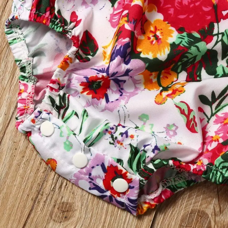 2017 г. Модная летняя детская одежда синего и красного цвета комбинезон с цветочным