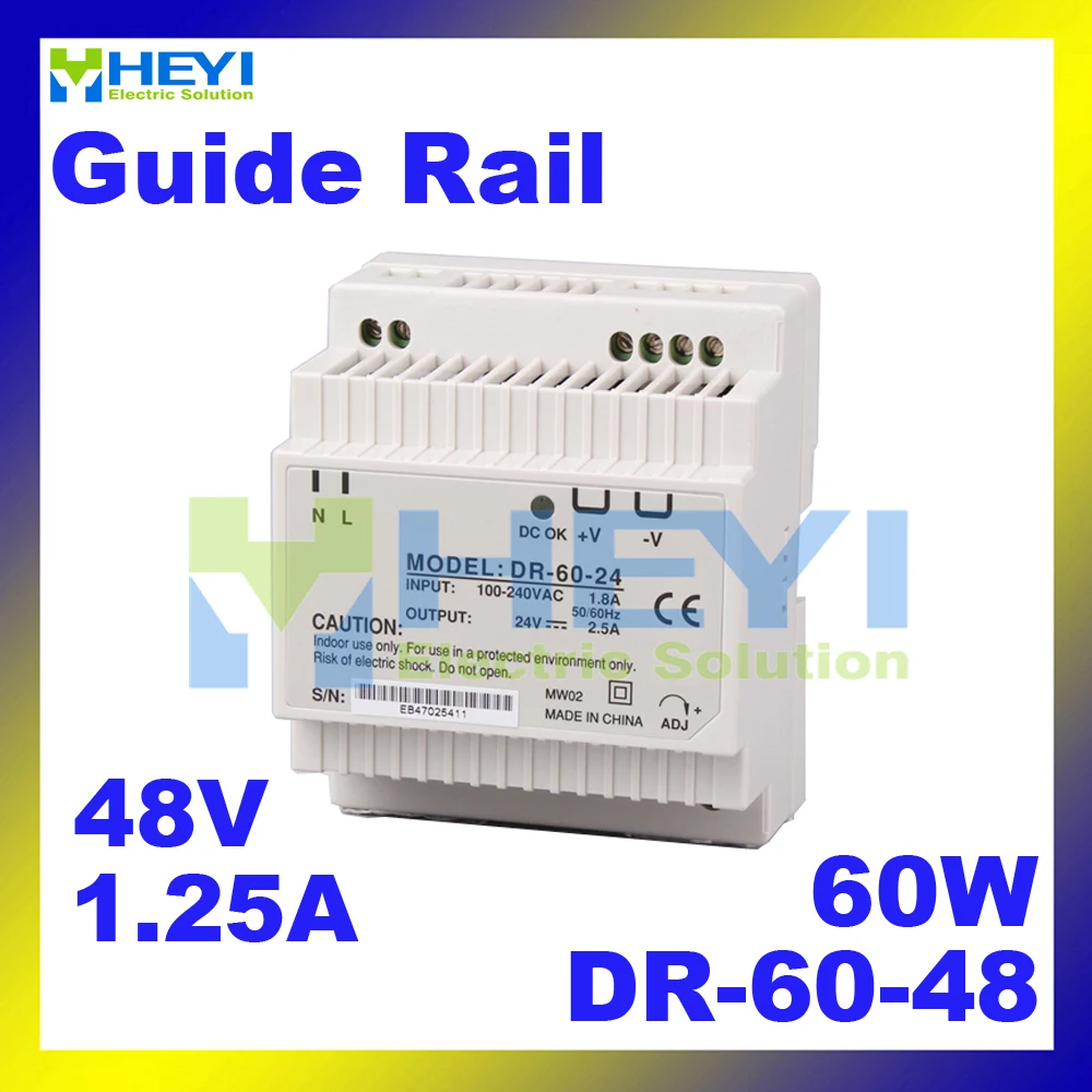 Направляющая мини источник питания DR-60-48 вход 110/220 В переменного тока 60 Вт