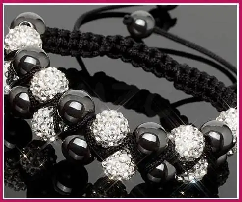 Для женщин Для мужчин камень++ Gift.10mm дискотечный шар KOEV белый браслет с кристаллом ручной работы украшения для Для женщин Для мужчин. Шамбала