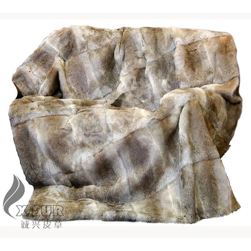 CX D 08/Z 130X150 натуральный цвет Полосатое подлинное одеяло из меха кролика|blanket
